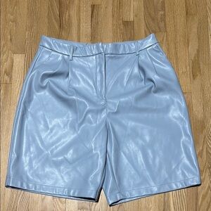 Revolve House of Harlow 1960 Blue Faux Leather Bermuda Shorts